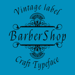 Barbershop Vintage Label Craft Typeface - Barbershops &amp; Salons T-shirt Design T-Shirt Design
