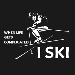 When Life Complicated I Ski Gets - Skiing T-shirt Design T-Shirt Design - 1930