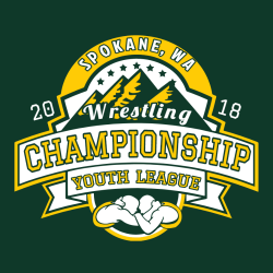 pokane, Wa Wrestling Championship Youth League - Wrestling T-shirt Design T-Shirt Design - 3044