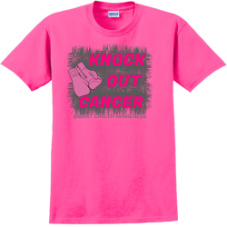 Knock Out Cancer Breast Cancer Awareness - Cancer Awareness T-shirt Design T-Shirt Design - 1034