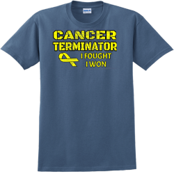 Cancer Terminator I Fought I Won - Cancer Awareness T-shirt Design T-Shirt Design - 1111