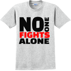 No One Fights Alone - Cancer Awareness T-shirt Design T-Shirt Design - 1204