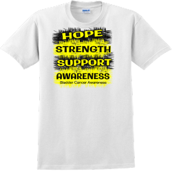 Hope Strength Support Awareness Bladder Cancer Awareness - Cancer Awareness T-shirt Design T-Shirt D