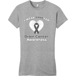 I Wear Gray For  Brain Cancer Awareness - Cancer Awareness T-shirt Design T-Shirt Design - 1124