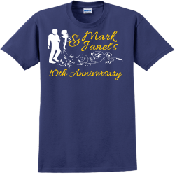 Mark & Janet's 10th Anniversary - Anniversary T-shirt Design T-Shirt Design - 2228