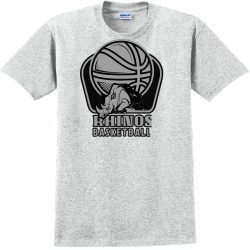 Rhinos Basketball - Basketball T-shirt Design T-Shirt Design - 769