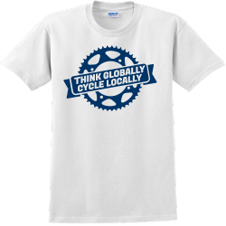 Think Globally Cycle Locally - Biking T-shirts Design T-Shirt Design - 2152