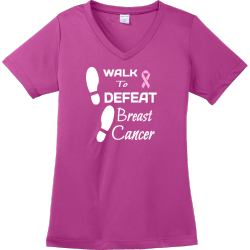 Walk Defeat To Breast Cancer - Cancer Awareness T-shirt Design T-Shirt Design - 1035