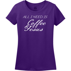 All I Need Is Coffee & Jesus - Christian T-shirt Design T-Shirt Design - 3860