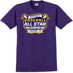 Baseball All Star Castor, La T-Shirt Design - 2446