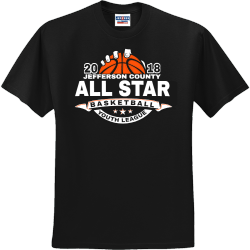Jefferson County All Star Basketball Youth League - Basketball T-shirt Design T-Shirt Design - 2622