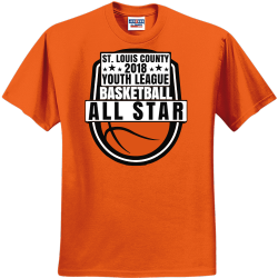 Basketball All Star St. Louis County Youth League - Basketball T-shirt Design T-Shirt Design - 2623