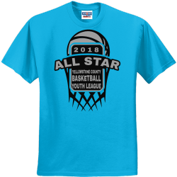 All Star Yellowstone County Basketball Youth League - Basketball T-shirt Design T-Shirt Design - 262