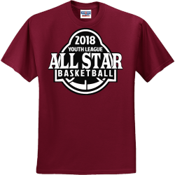 Basketball All Star Youth League - Basketball T-shirt Design T-Shirt Design - 2625