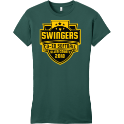 Co-ed Softball Swingers Allen County - Co-ed Softball T-shirt Design T-Shirt Design - 2811