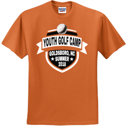 Youth Golf Camp Goldsboro, Nc T-Shirt Design - 2935