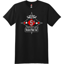 5th Anniversary Western Poker Tour Event - Poker Party T-shirt Design T-Shirt Design - 4280