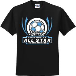Soccer All Star Chula Vista, Ca - Soccer T-shirt Design T-Shirt Design - 2853