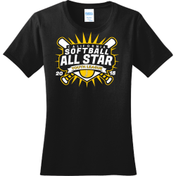 California Softball All Star Youth League - Softball T-shirt Design T-Shirt Design - 2726
