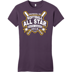 Skipwith, Va Softball All Star Youth League  - Softball T-shirt Design T-Shirt Design - 2733