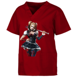 Harley-Quinn Custom V-Neck Scrubs Tunic - 221C