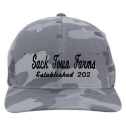Sacktownfarms Create Printed Flexfit Cap | Unisex Pacific Headwear Herringbone Poly-Rayon Flexfit Cap