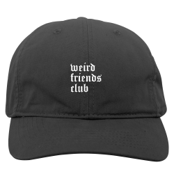 Weird-Friends-Club---Old-English Create Embroidered Cap | Unisex Pacific Headwear Bio-Washed Buckle Strap Adjustable Cap