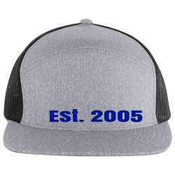 DAD--Est.-2005 Design Printed Cap | Unisex Pacific Headwear Heather 6-Panel Arch Trucker Snapback Cap