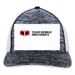 Yourmobilemechanics Do It Yourself Screen Printed Flexfit Trucker Cap | Unisex Pacific Headwear Aggressive Heather Trucker Flexfit Cap