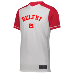 BELFRY-21 Design Embroidered Baseball Jersey | Boys Augusta Sportswear Two-Button Baseball Jersey 1569