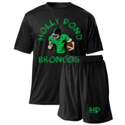Holly-Pond-Broncos--HP-2 Spirit Pack | Youth Wicking Tee 6 Polyester Mesh Shorts