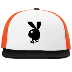 Playboy-orange-foam-trucker-hat Buy Screen Printed Cap | Unisex Pacific Headwear D-Series Trucker Snapback Cap