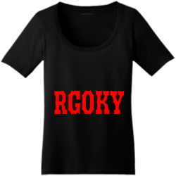 Kalebâ€™s-version-of-the-rangers-merch.-â€œ-1-FAN-ðŸ’¯â€ DISCONTINUED Ladies Concept Scoop Tee