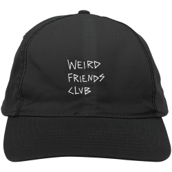 Weird-Friends-Club---Logo-dad-hat Order Printed Cap | Unisex Pacific Headwear Vintage Buckle Strap Adjustable Cap