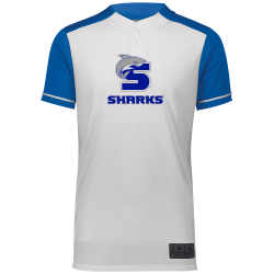 sharks Create Custom Printed Baseball Jersey | Mens Augusta Sportswear Two-Button Baseball Jersey 1568