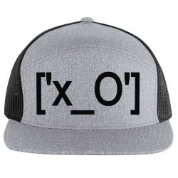 x_O Design Printed Cap | Unisex Pacific Headwear Heather 6-Panel Arch Trucker Snapback Cap