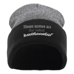 Ben Do It Yourself Printed Beanie | Unisex Pacific Headwear Heather Two Tone Cuff Beanie