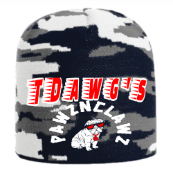 TDawgs-business-Name-and-logo Custom Camo Knit Beanie 