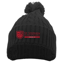 ssbeanie Create Screen Printed Beanie | Unisex Pacific Headwear Cable Knit Pom-Pom Beanie