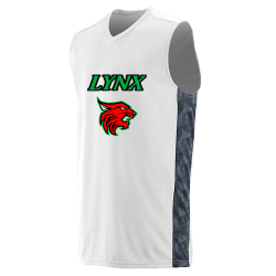 LYNX--white-side Adult Two Color Geo Print Sleeveless Jersey