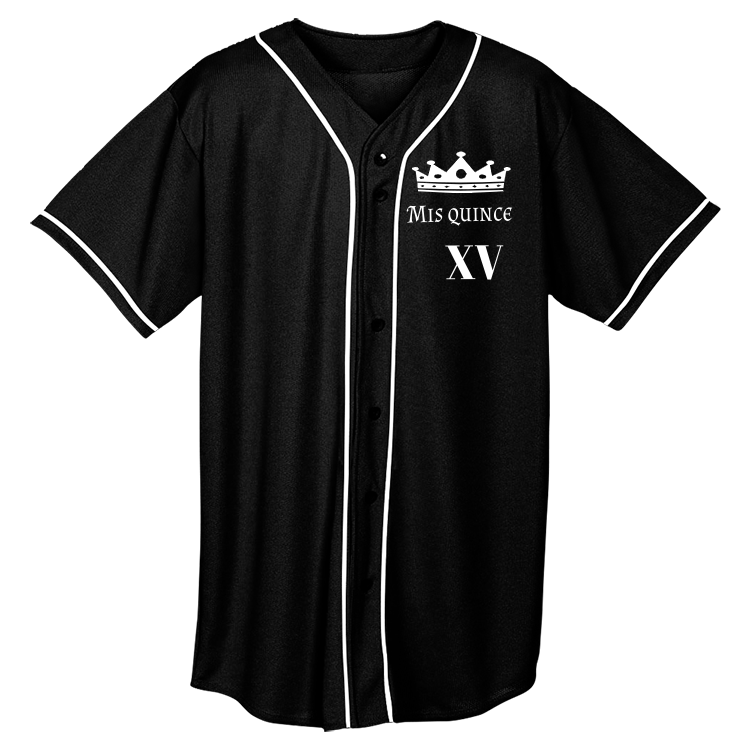 Mis quince XV Adult Full Button Wicking Mesh Jersey