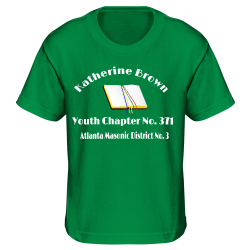 Katherine-Brown-Youth-Chapter-No.-371-Atlanta-Masonic-District-No.-3 Youth 100% Cotton Tshirt  For Screen Printing
