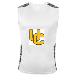 White Adult Sleeveless Digital Camouflage Compression T-Shirt