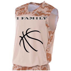 1-FAMILY Adult Camouflage Basketball Jersey