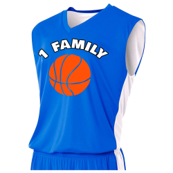 1-FAMILY Adult 2-Color Reversible Basketball Jersey