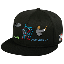 LOVE-XBRAND Marlins Flatbill Baseball Hat OCMLB400