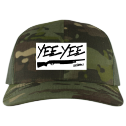 Yee-Yee 70108 Design Screen Printed Cap | Unisex Pacific Headwear Elements Aqua Camo Trucker Snapback Cap