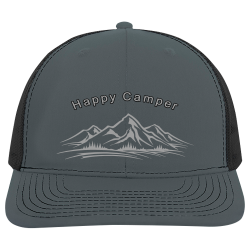 Happy-Camper Design Custom Printed Cap | Unisex Pacific Headwear Trucker Snapback 