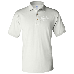white-with--black-design Mens 50% Polyester / 50% Cotton Polo