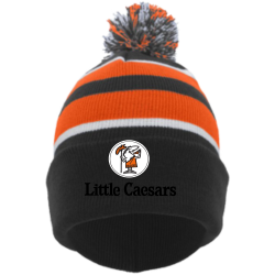 Little-caesars Design Custom Printed Cap | Unisex Pacific Headwear Knit Fold Over Pom-Pom Beanie